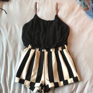Black and white romper.